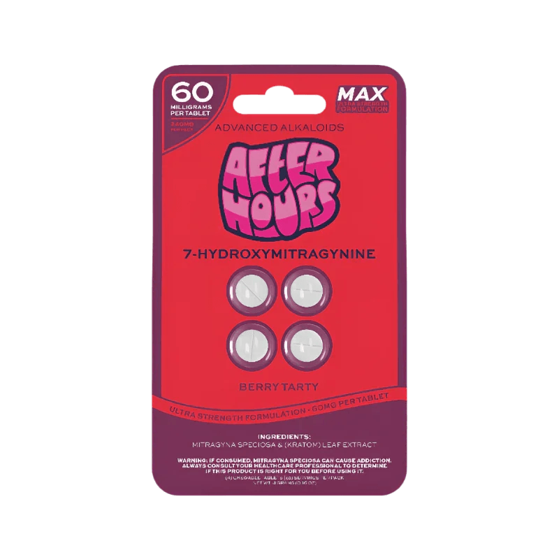 After Hours 4ct 7OH Chewable Tabs Berry Tarty 60mg per Tablet - Seven Tech