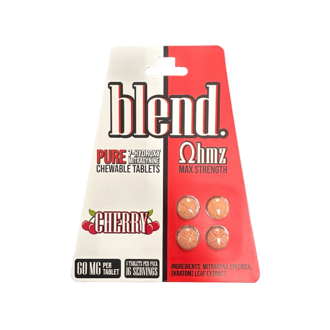 Blend OHMZ 4ct 7OH Chewable Tabs Max Strength Cherry 60mg Per Tablets - Seven Tech