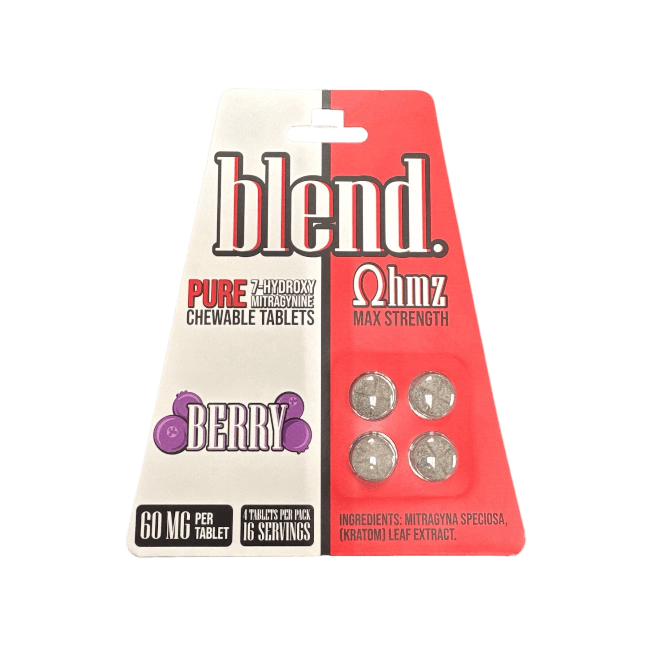 Blend OHMZ 4ct 7OH Chewable Tabs Max Strength Berry 60mg Per Tablets - Seven Tech