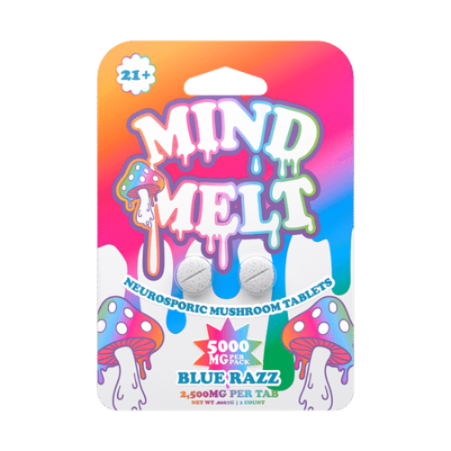 MIND MELT 2CT NEUROSPORIC MUSHROOM TABLETS 5000MG PER PACK – BLUE RAZZ - Seven Tech