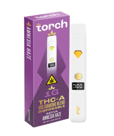Torch THC-A 1g VVS Diamond Blend Disposable Amnesia Haze Sativa