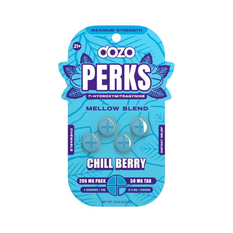Dozo Perks 7-Hydroxymitragynine Chewable Tablets 4ct 50mg Per Tablet