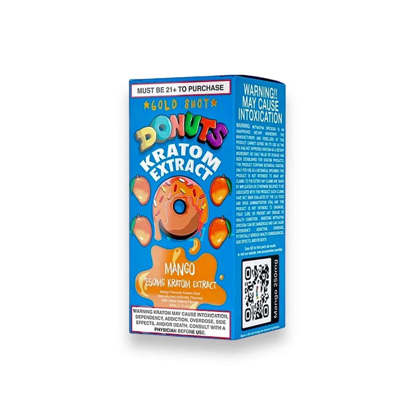 DONUTS KRATOM EXTRACT GOLD SHOTS 30ML 250MG - MANGO - Seven Tech