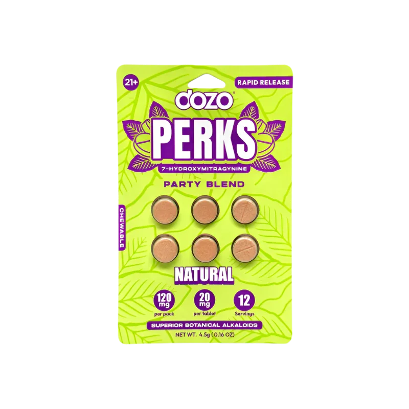 Dozo Perks 6ct 7OH Chewable Tabs Natural 20mg per Tablet - Seven Tech