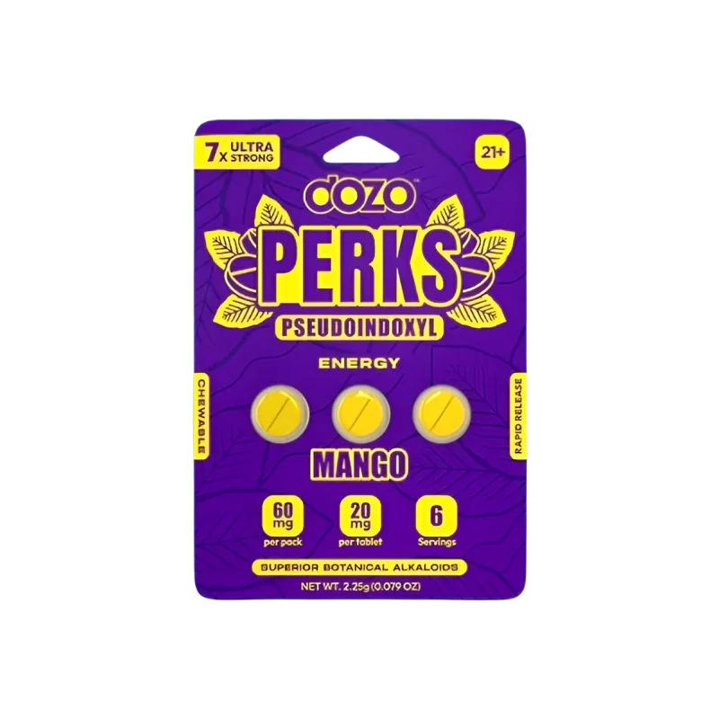 Dozo Perks 3ct 7OH + Psuedo Chewable Tabs Mango 20mg per Tablet - Seven Tech