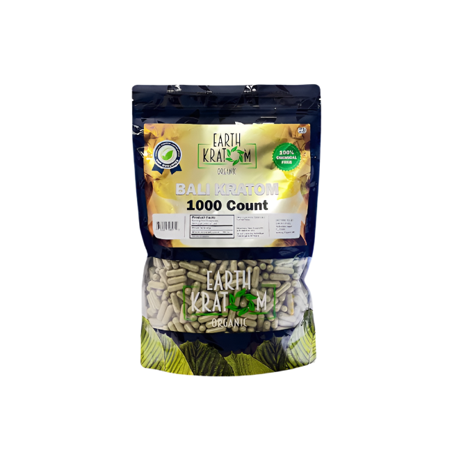 Earth Kratom Capsules 1000CT – Bali - Seven Tech