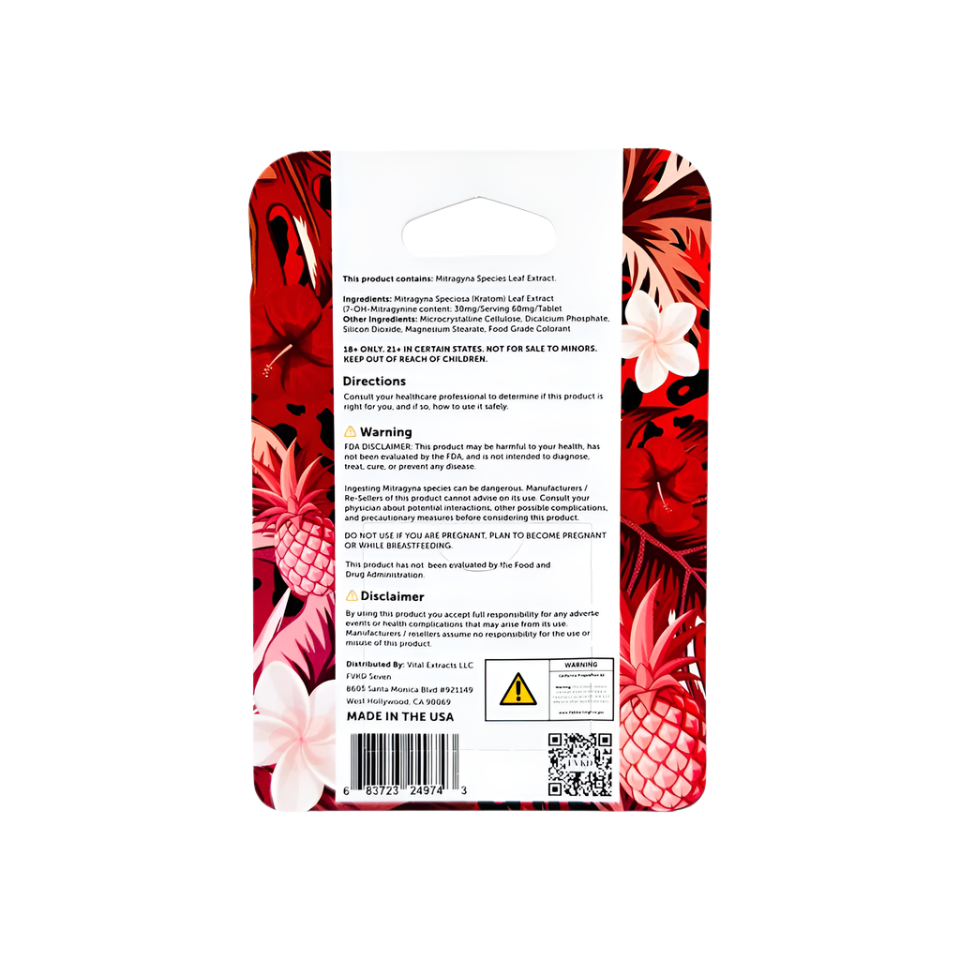 FVKD Seven 4ct 7OH Tabs Fruit Punch 60mg Per Tablet - Seven Tech