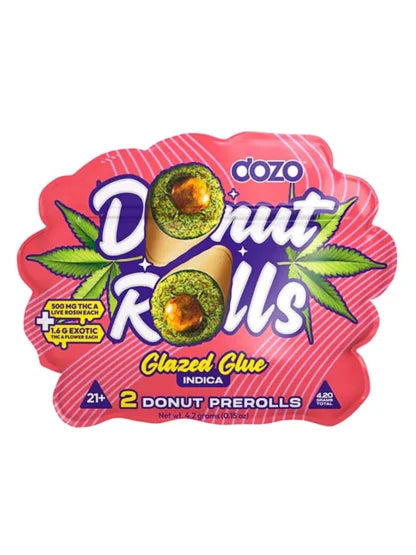DOZO - THC A DONUT PRE-ROLLS - 2 COUNT - GLAZED GLUE - INDICA - Seven Tech