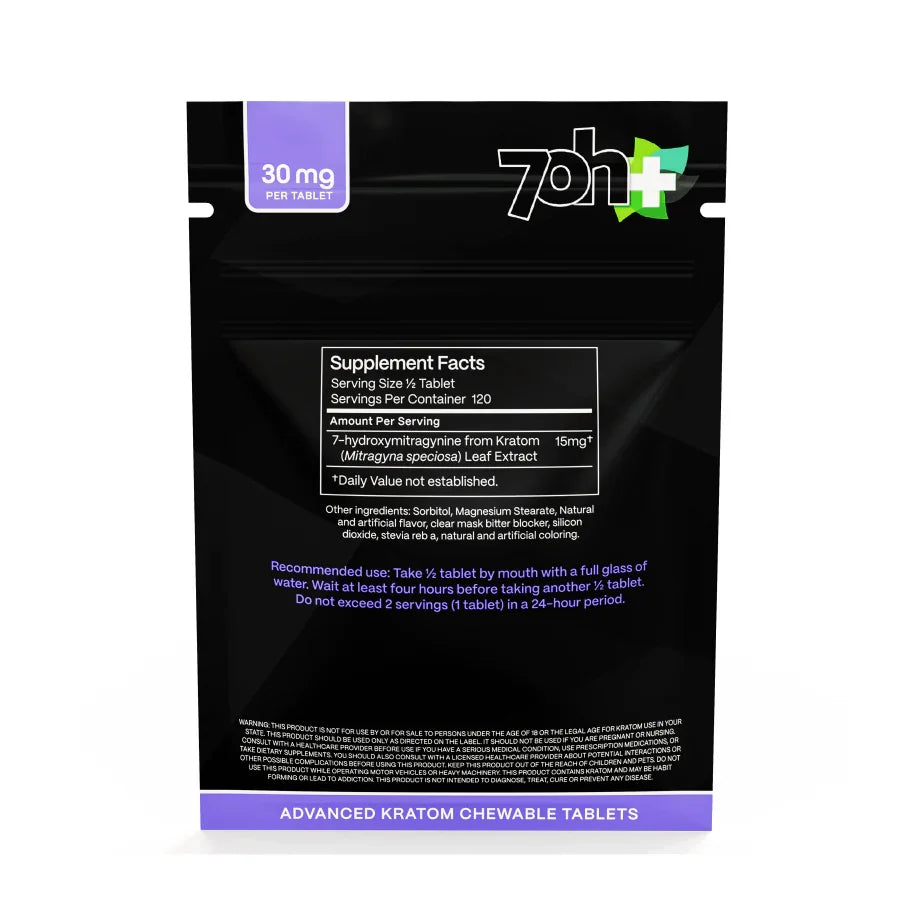 7OH Plus 7OH Chewable Tabs 30mg per Tablet - Seven Tech