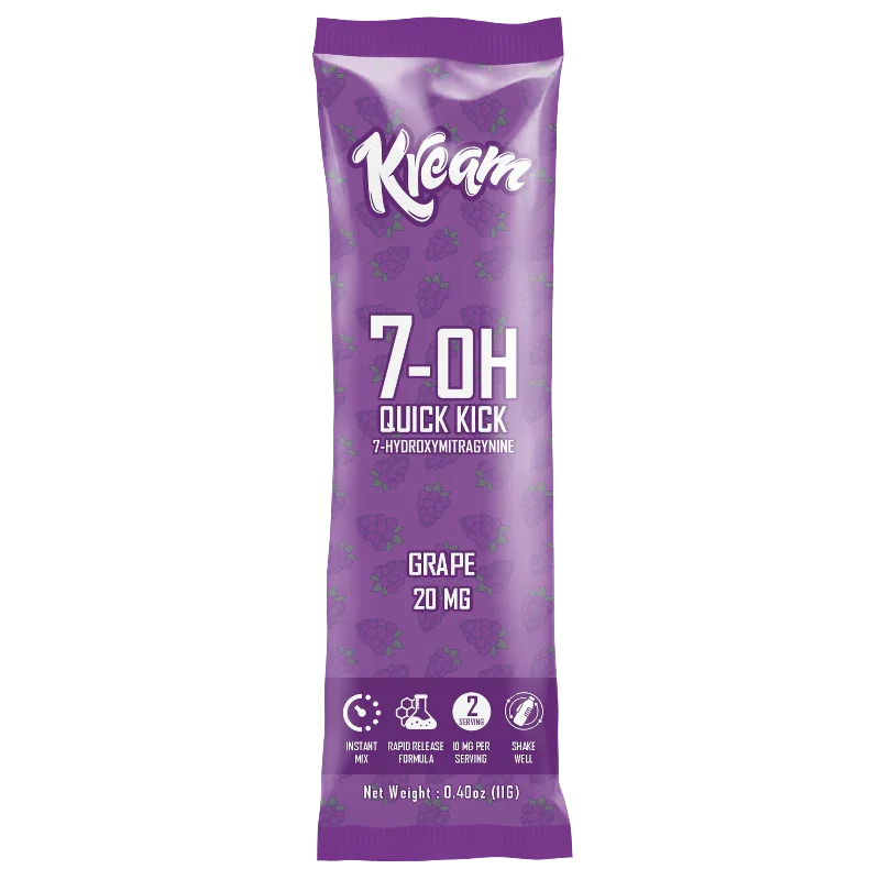 Kream Kratom 7-Hydroxymitragynine Quick Kick Grape Powder 20mg - Seven Tech