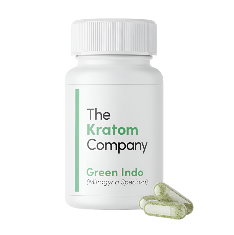THE KRATOM COMPANY CAPSULES 75CT / 2.6OZ / 500MG - INDO GREEN VEIN - Seven Tech