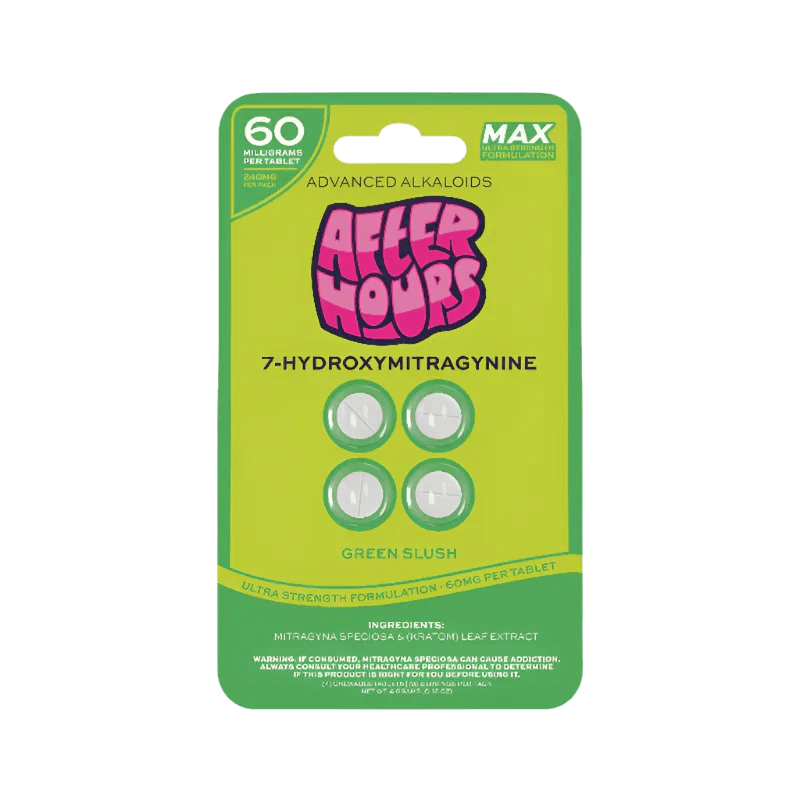 After Hours 4ct 7OH Chewable Tabs Green Slush 60mg per Tablet - Seven Tech