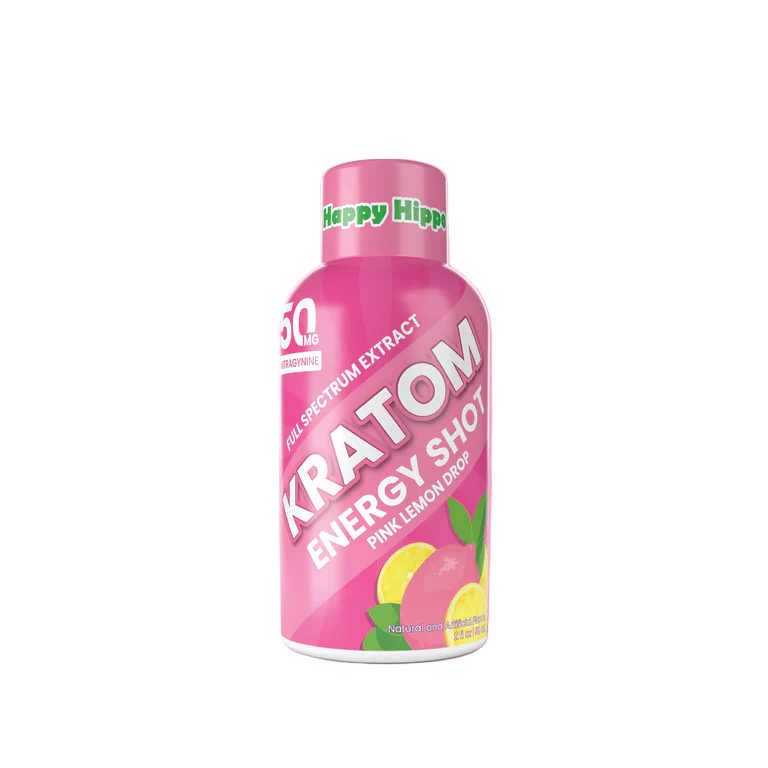 HAPPY HIPPO ENERGY SHOT 2OZ - 50MG MITRAGYNINE PINK LEMONADE - Seven Tech