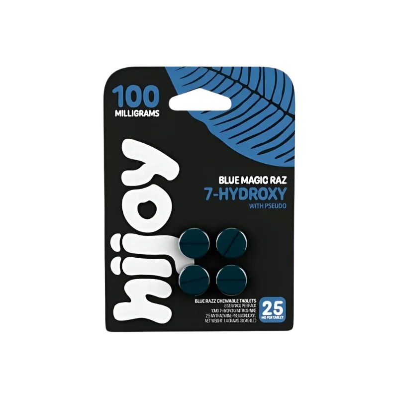 HIJOY 4ct 7OH + Psuedoindoxyl Blue Magic Raz 25mg per Tablet - Seven Tech