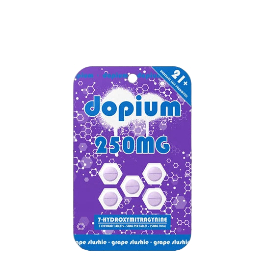 DOPIUM 7-HYDROXY CHEWABLE TABLETS 5CT 50MG PER TABLET - GRAPE SLUSHIE