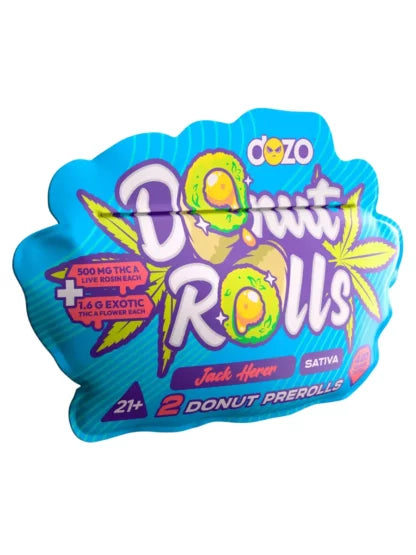 DOZO - THC A DONUT PRE-ROLLS - 2 COUNT - JACK HERER - SATIVA - Seven Tech