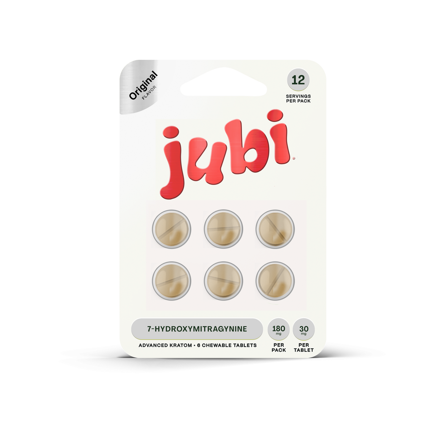 Jubi 6ct 7OH Chewable Tabs Original Flavor 30mg per Tablet - Seven Tech