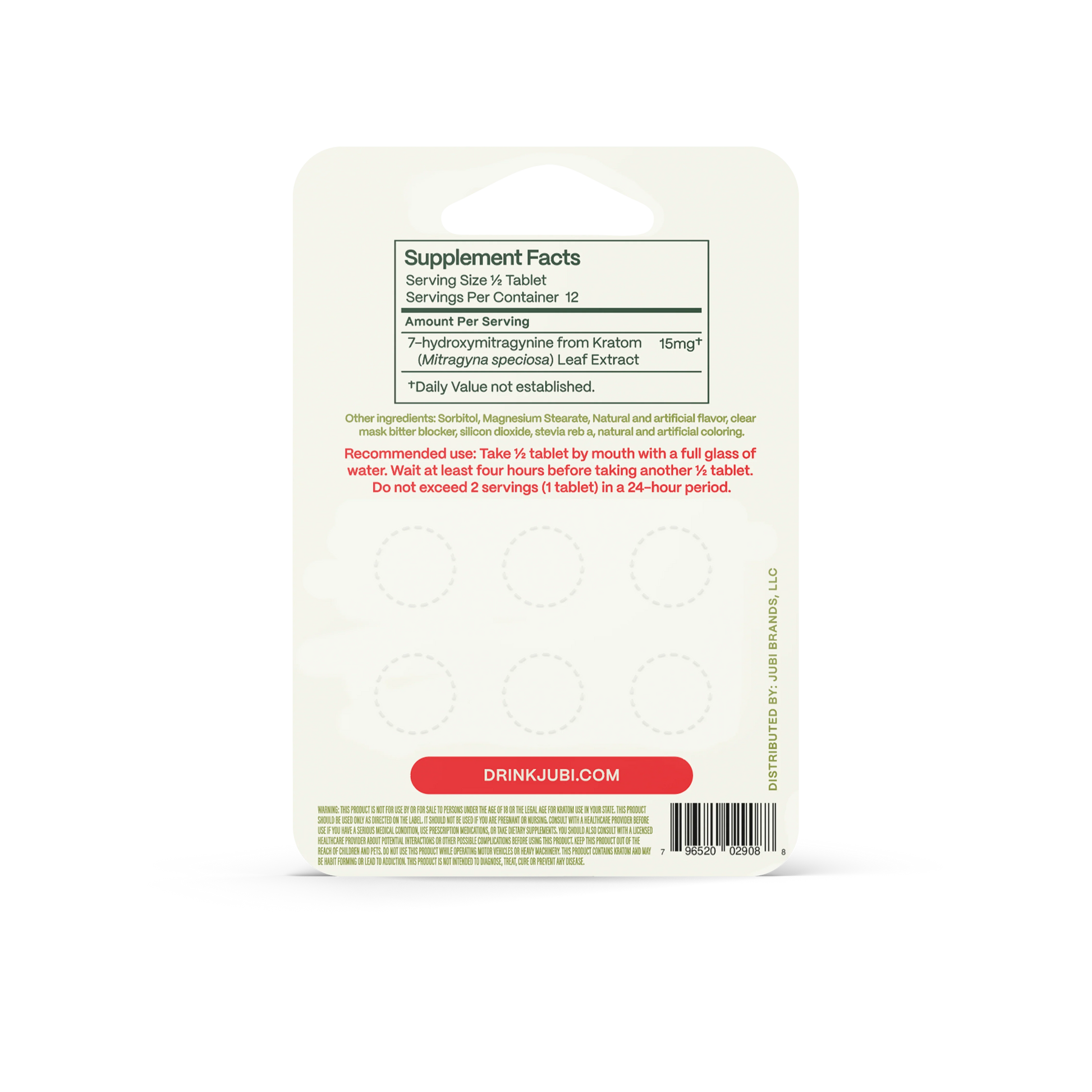 Jubi 6ct 7OH Chewable Tabs Strawberry 30mg per Tablet - Seven Tech