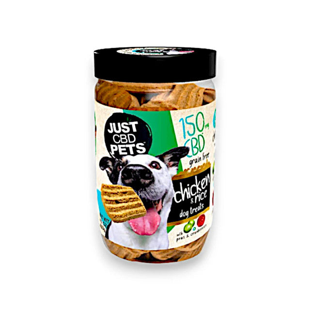 JUST PETS CBD ORGANIC DOG TREATS 150MG - CHICKEN W/ RICE FLAVOR