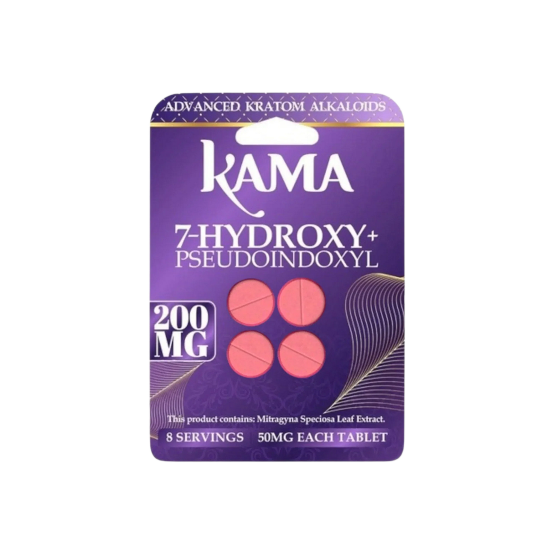 KAMA 4ct 7OH + Psuedoindoxyl Tabs Unflavored 50mg per Tablet - Seven Tech