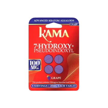 KAMA 4ct 7OH + Psuedoindoxyl Tabs Grape 25mg per Tablet - Seven Tech