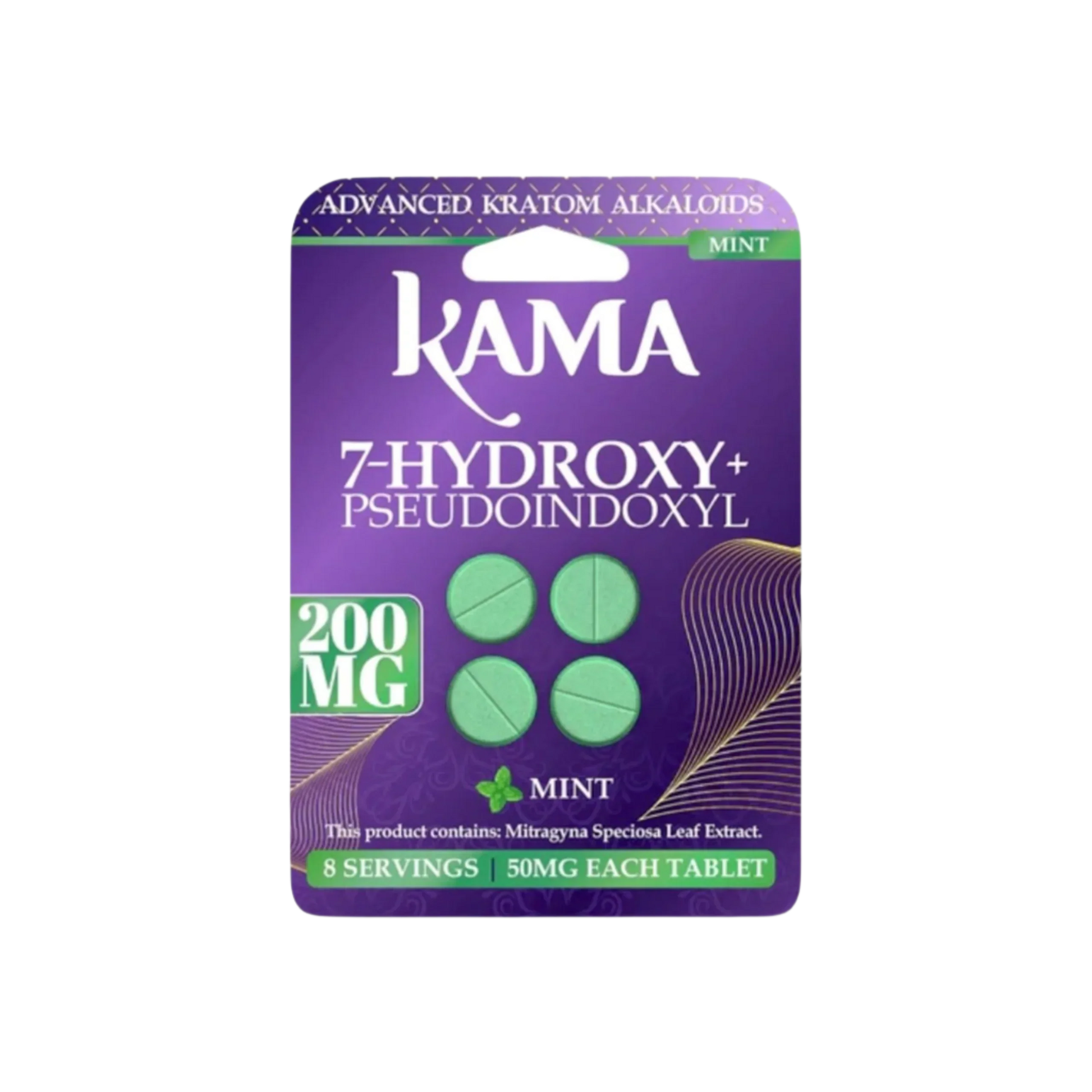 KAMA 4ct 7OH + Psuedoindoxyl Tabs Mint 50mg per Tablet - Seven Tech