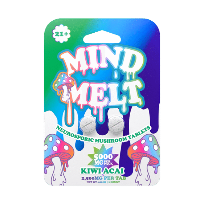 MIND MELT 2CT NEUROSPORIC MUSHROOM TABLETS 5000MG PER PACK – KIWI ACAI - Seven Tech
