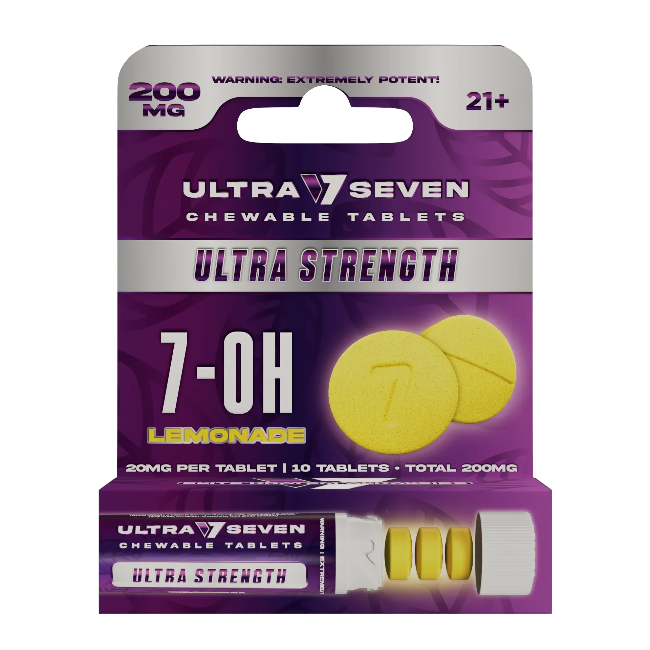Ultra Seven 10ct 7OH Tabs Ultra Strength Lemonade 20mg Per Tablet - Seven Tech