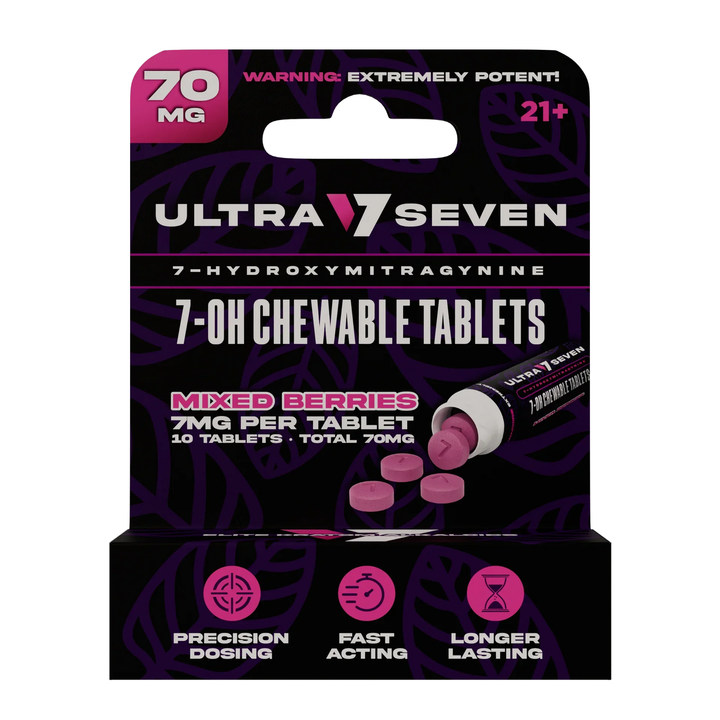 Ultra Seven 10ct 7OH Tabs Mix Berries 70mg Per Tablet - Seven Tech