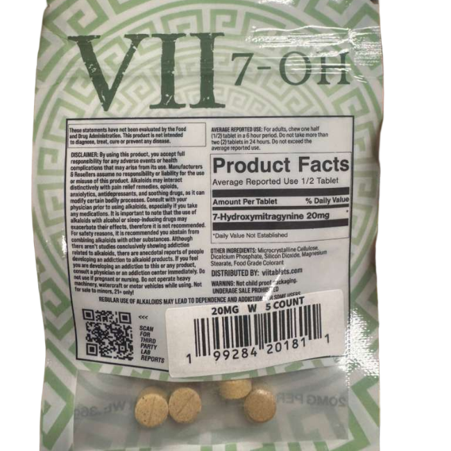 VII 5ct 7OH White Mint Mini Tabs 20mg per Tablet - Seven Tech