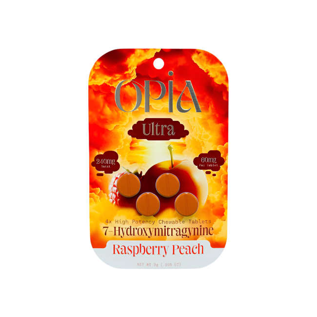 OPIA 4ct 7OH Chewable Tabs Raspberry Peach 60mg Per Tablets - Seven Tech