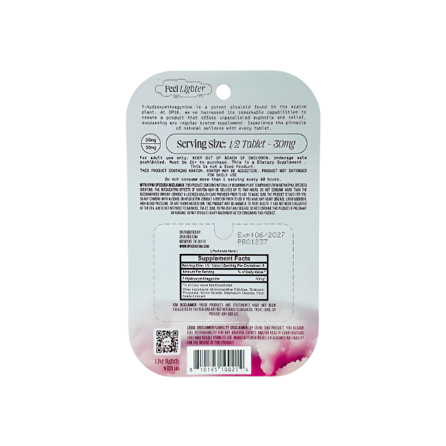 OPIA 4ct 7OH Chewable Tabs Sour Strawberry 60mg Per Tablets - Seven Tech