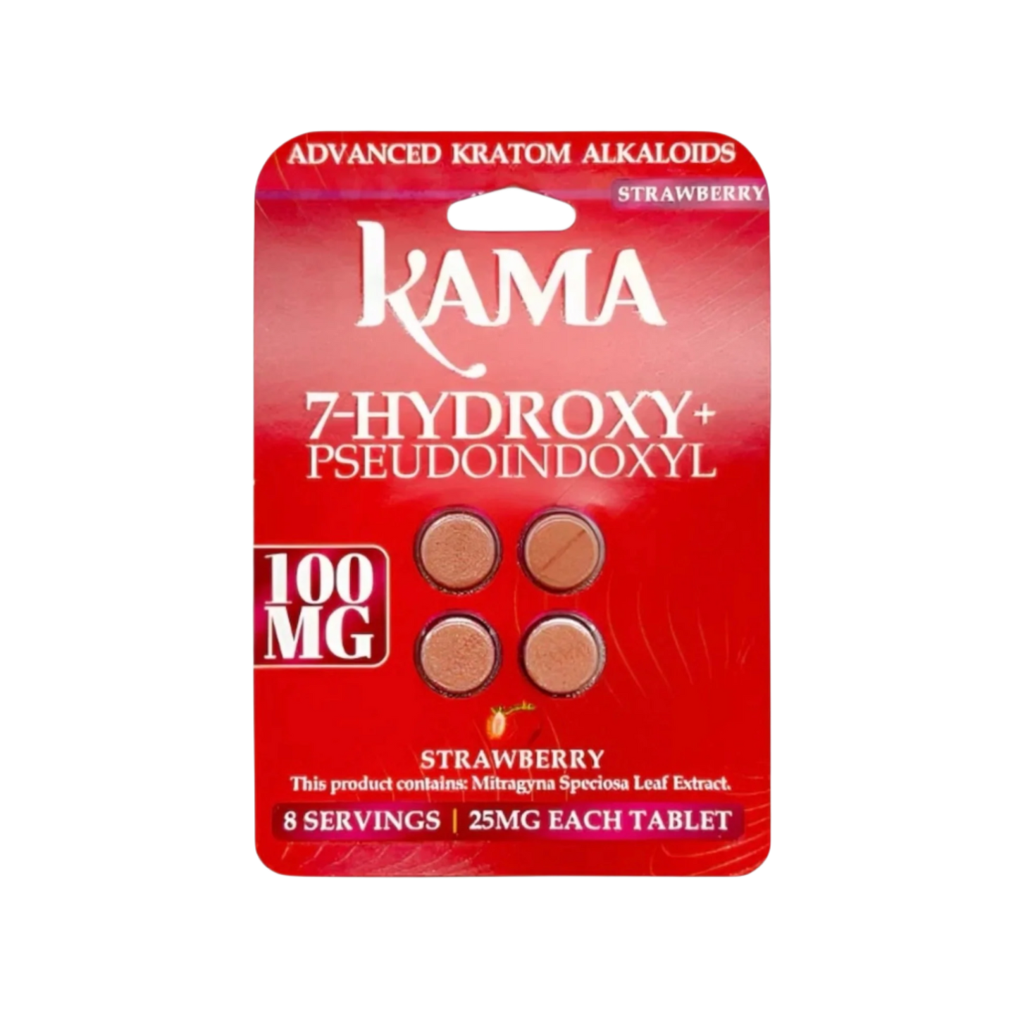 KAMA 4ct 7OH + Psuedoindoxyl Tabs Strawberry 25mg per Tablet - Seven Tech