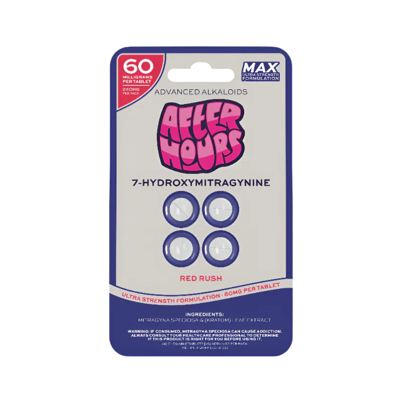 After Hours 4ct 7OH Chewable Tabs Red Rush 60mg per Tablet - Seven Tech
