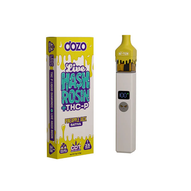 DOZO - LIVE HASH ROSIN + THC-P DIAMONDS 3.5G DISPOSABLES - PINEAPPLE JACK - SATIVA - Seven Tech