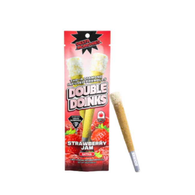 DELTA MUNCHIES DOUBLE DOINKS – STRAWBERRY JAM SATIVA - Seven Tech