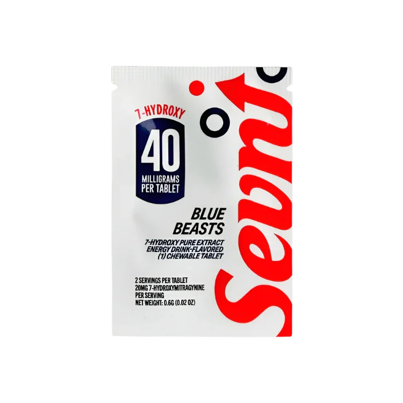 Sevn 1ct 7OH Tabs Blue Beasts Energy Drink 40mg Per Tablet - Seven Tech