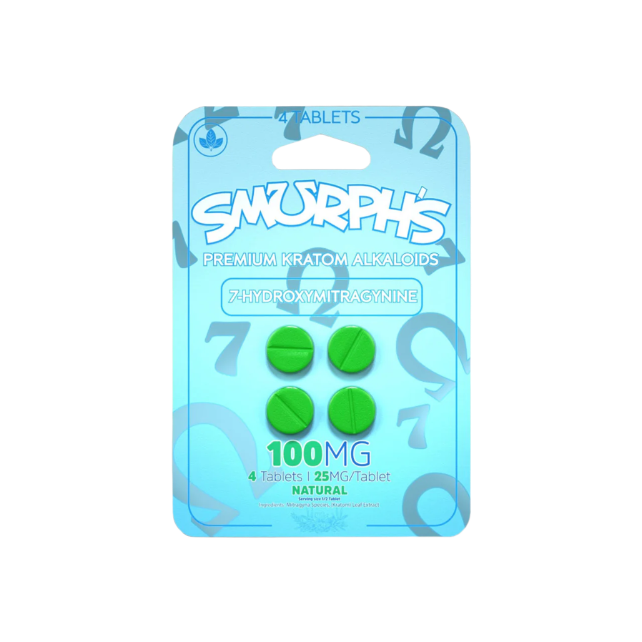 Smurph's 4ct 7OH Tabs Natural 25mg Per Tablet - Seven Tech