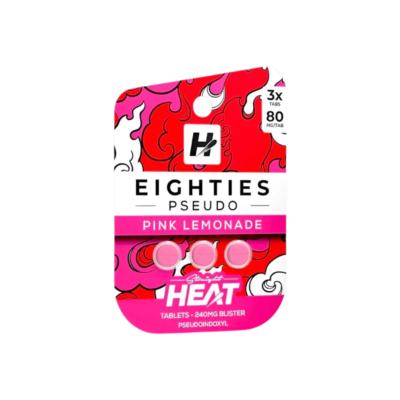 Straight Heat 3ct Eighties Pseudo Tabs Pink Lemonade 80mg per Tablet - Seven Tech