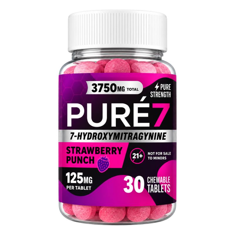 π Pure7 Pure Strength 7-Hydroxymitragynine Chewable tablets 30ct 125mg Per Tablet (100% off)