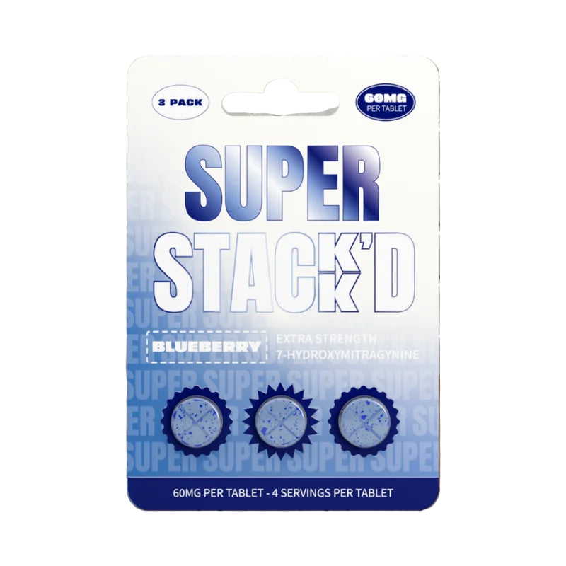 Super Stack’d 3ct 7OH Blueberry 60mg Per Tablet - Seven Tech