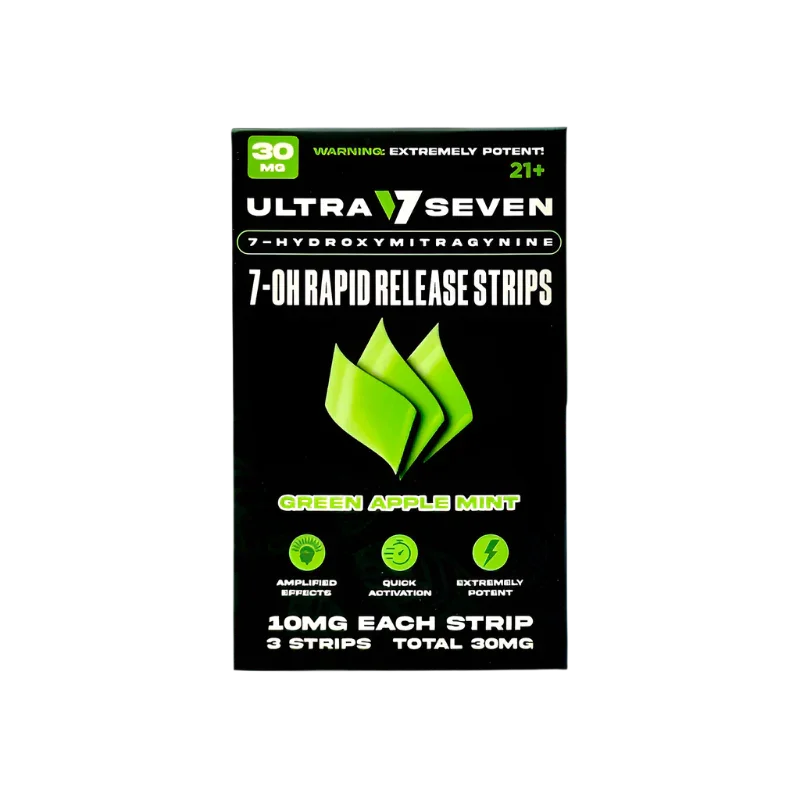 Ultra Seven 3ct 7OH Green Apple Mint Strips 10mg per Strip - Seven Tech