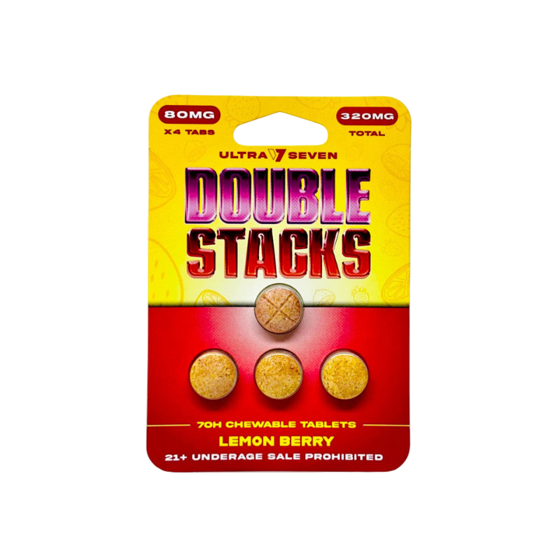 Ultra Seven Double Stacks 4ct 7OH Chewable Tab Lemon Berry 80mg Per Tablets - Seven Tech