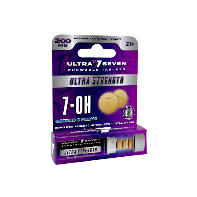 Ultra Seven 10ct 7OH Tabs Ultra Strength Cookies & Cream 20mg Per Tablet - Seven Tech