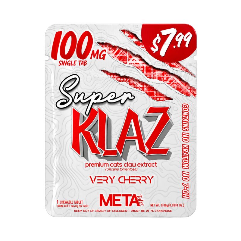 Klaz Super Meta Tabz Premium Cats Claw Chewable Tablets 1ct 100mg Per Tablet