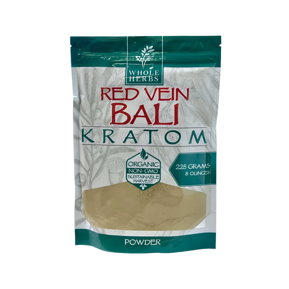 WHOLE HERBS KRATOM POWDER 225G / 8OZ - BALI RED VEIN - Seven Tech
