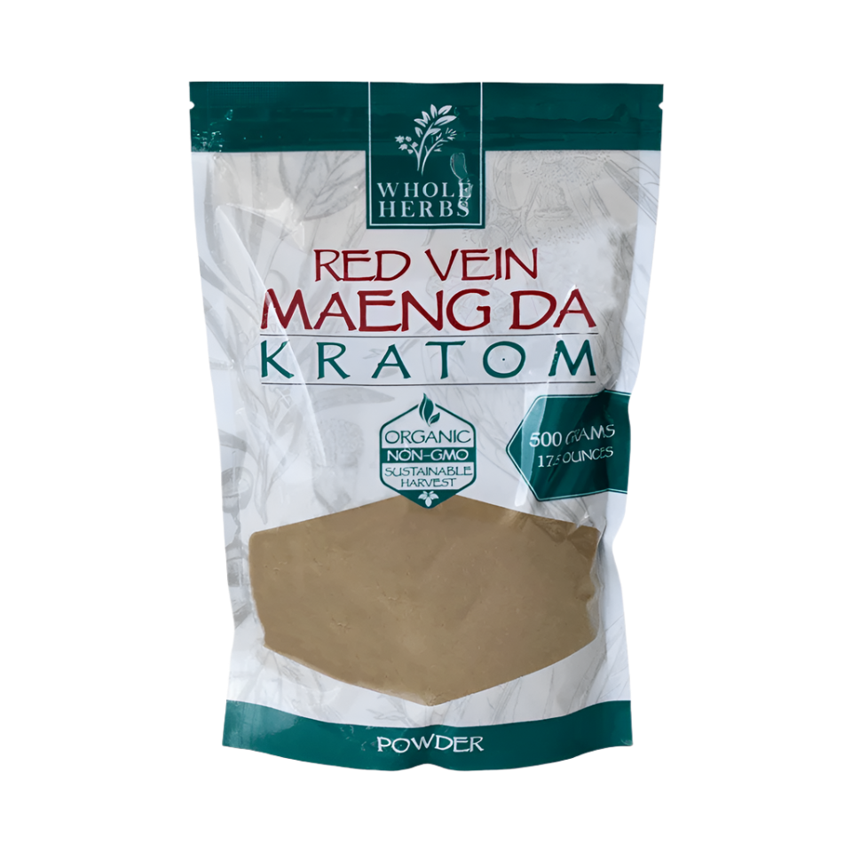 WHOLE HERBS KRATOM POWDER 500G / 17.5OZ - MAENG DA RED VEIN - Seven Tech