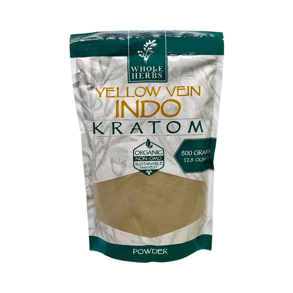 WHOLE HERBS KRATOM POWDER 500G / 17.5OZ - INDO YELLOW VEIN - Seven Tech