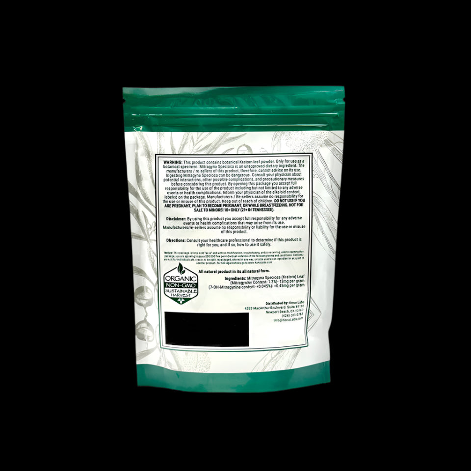 WHOLE HERBS KRATOM POWDER 500G / 17.5OZ - MAENG DA GREEN VEIN - Seven Tech
