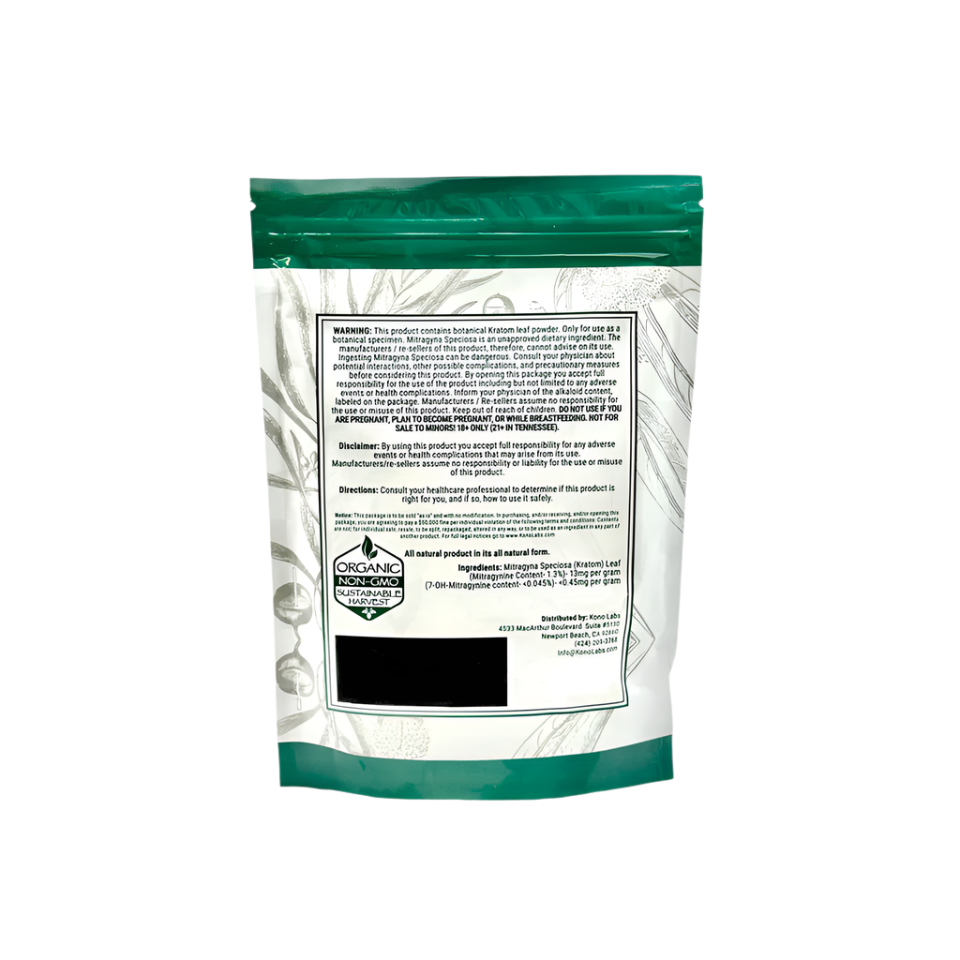 WHOLE HERBS KRATOM POWDER 100G / 3.5OZ - MAENG DA GREEN VEIN - Seven Tech